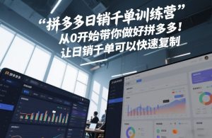 拼多多日销千单训练营，从0开始带你做好拼多多，让日销千单可以快速复制(更新26年3月)-16888副业资讯