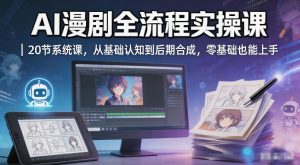 AI漫剧全流程实操课｜20节系统课，从基础认知到后期合成，零基础也能上手-16888副业资讯