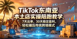 TikTok东南亚本土店实操陪跑教学，7天出单，30天稳定盈利，轻松碾压传统跨境模式-16888副业资讯