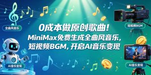 0成本做原创歌曲！MiniMax免费生成全曲风音乐，短视频BGM，开启AI音乐变现-16888副业资讯