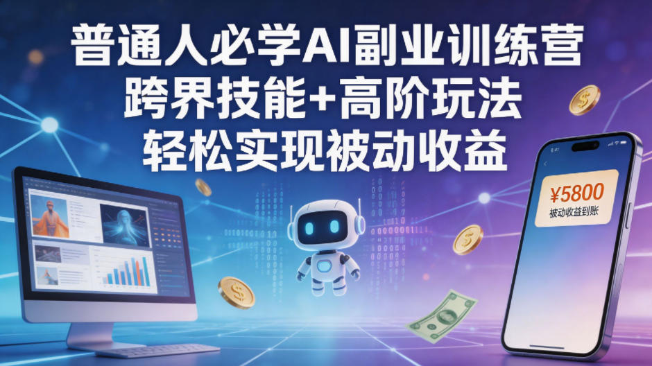 普通人必学AI副业训练营跨界技能+高阶玩法轻松实现被动收益-16888副业资讯