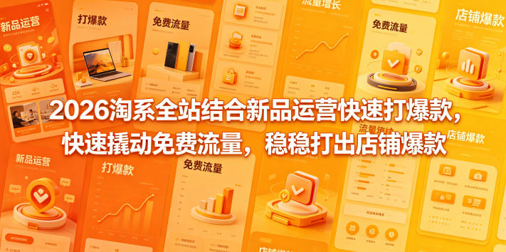 2026淘系全站结合新品运营快速打爆款，快速撬动免费流量，稳稳打出店铺爆款（更新5月12日）-16888副业资讯