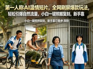第一人称AI温情短片，全网刷屏爆款玩法，轻松引爆自然流量，小白一键照搬复刻，新手靠它稳步涨粉-16888副业资讯