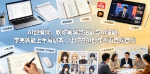 AI创编课，教你写爆款短剧与AI漫剧，学完就能上手写剧本，让你的AI创作不再自娱自乐-16888副业资讯