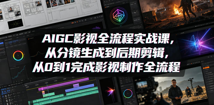 AIGC影视全流程实战课，从分镜生成到后期剪辑，从0到1完成影视制作全流程-16888副业资讯