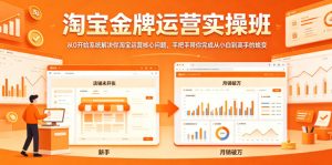 淘宝金牌运营实操班，从0开始系统解决你淘宝运营核心问题，手把手带你完成从小白到高手的蜕变-16888副业资讯