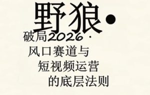 野狼团队·多平台实操运营课，覆盖AI口播、服装、好物、漫剪等热门玩法（更新4月29日）-16888副业资讯