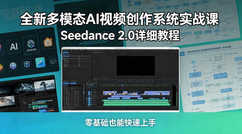全新多模态AI视频创作系统实战课，Seedance 2.0详细教程，零基础也能快速上手-16888副业资讯