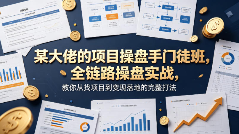 某大佬的项目操盘手门徒班，全链路操盘实战，教你从找项目到变现落地的完整打法-16888副业资讯