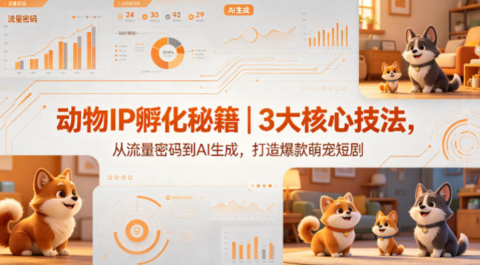 动物IP孵化秘籍｜3大核心技法，从流量密码到AI生成，打造爆款萌宠短剧-16888副业资讯