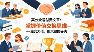 某公众号付费文章：掌握价值交换思维—-结交大佬、抱大腿的秘诀-16888副业资讯