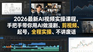 2026最新AI视频实操课程,手把手带你用AI做漫剧、剪视频、起号,全程实操、不讲废话-16888副业资讯