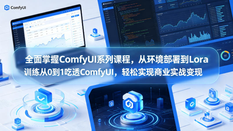 全面掌握ComfyUI系列课程，从环境部署到Lora训练从0到1吃透ComfyUI，轻松实现商业实战变现-16888副业资讯