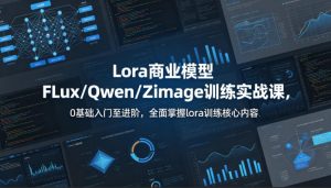 系统性学习Lora商业模型FLux/Qwen/Zimage训练实战课,0基础入门至进阶,全面掌握lora训练核心内容-16888副业资讯
