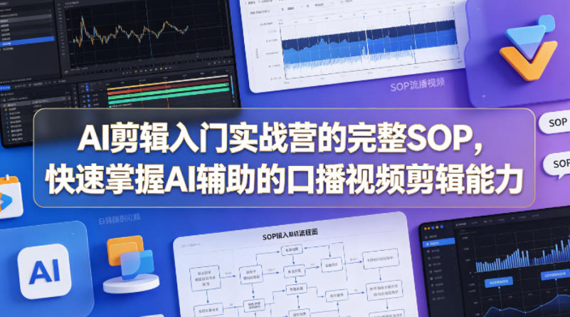 AI剪辑入门实战营的完整SOP，快速掌握AI辅助的口播视频剪辑能力-16888副业资讯