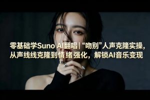 零基础学Suno AI翻唱｜《吻别》人声克隆实操，从声线克隆到情绪强化，解锁AI音乐变现-16888副业资讯