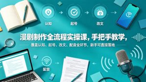 漫剧制作全流程实操课，手把手教学，覆盖认知、起号、改文、配音全环节，新手可直接落地-16888副业资讯