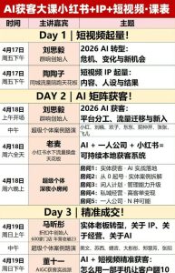 AI获客大课小红书+IP+短视频3天2夜线下课，用最真实的一线案例，最前沿的AI工具，最有效的流量打法-16888副业资讯