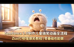 Seedance 2.0制作儿童搞笑动画全流程Zizi打喷嚏爆笑教程｜零基础也能做-16888副业资讯