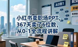 小红书卖职场PPT，367天卖了6位数，从0-1全流程讲解-16888副业资讯