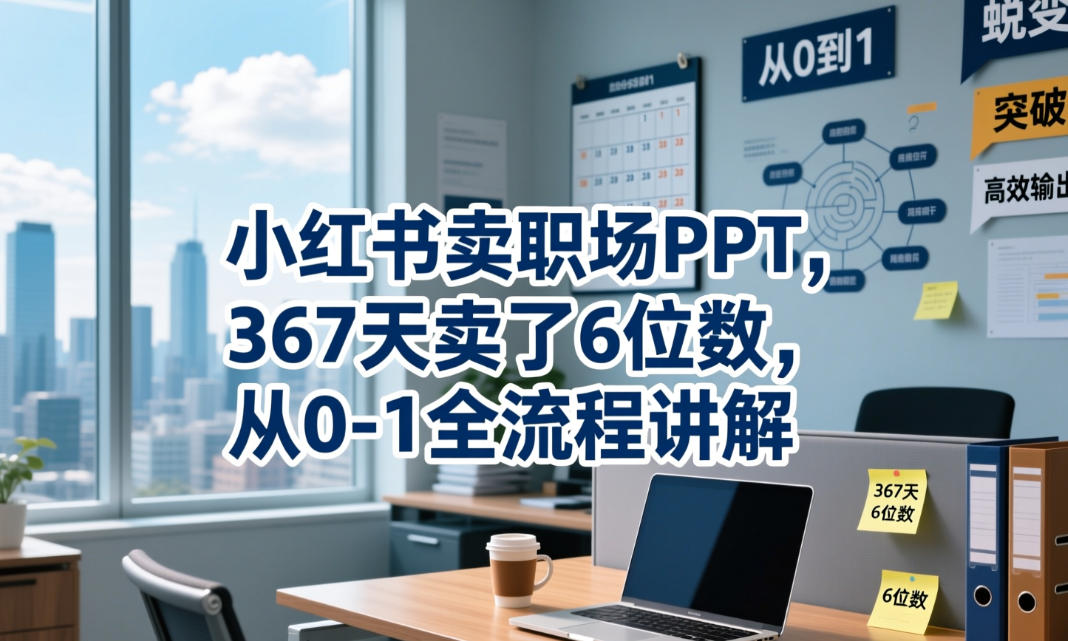 小红书卖职场PPT，367天卖了6位数，从0-1全流程讲解-16888副业资讯
