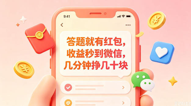 答题就有红包，收益秒到微信，几分钟挣几十块，学生党上班族宝妈都可以玩【揭秘】-16888副业资讯