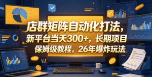 店群矩阵自动化打法,新平台当天300+,长期项目,保姆级教程,26年爆炸玩法【揭秘】-16888副业资讯