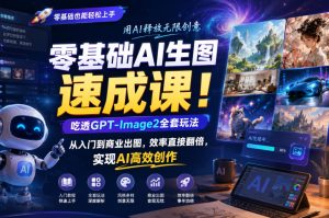 零基础AI生图速成课！吃透GPT-Image2全套玩法，从入门到商业出图，效率直接翻倍，实现AI高效创作-16888副业资讯