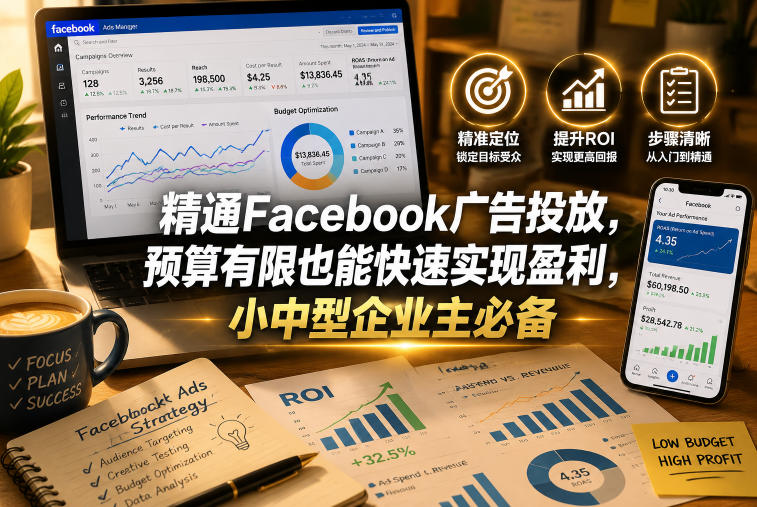 精通Facebook广告投放，预算有限也能快速实现盈利，小中型企业主必备【原创双语字幕】-16888副业资讯