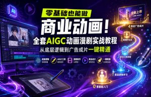 零基础也能做商业动画！全套AIGC动画漫剧实战教程，从底层逻辑到广告成片一键精通-16888副业资讯