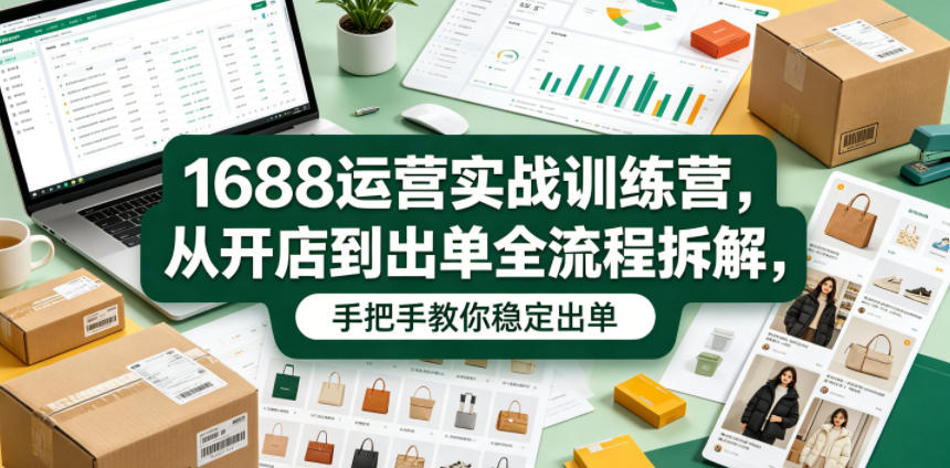 1688运营实战训练营，从开店到出单全流程拆解，手把手教你稳定出单-16888副业资讯