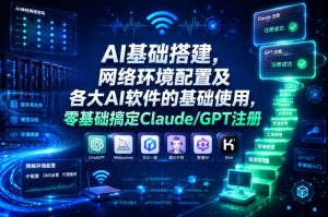 AI基础搭建，网络环境配置及各大AI软件的基础使用，零基础搞定Claude/GPT注册-16888副业资讯