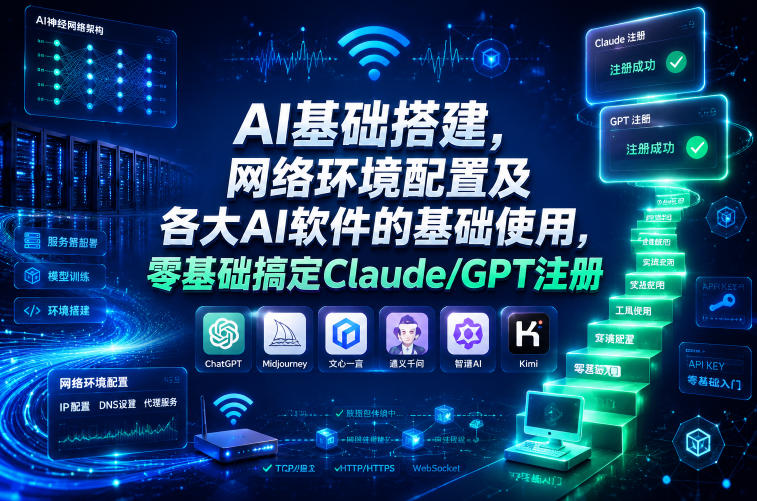 AI基础搭建，网络环境配置及各大AI软件的基础使用，零基础搞定Claude/GPT注册-16888副业资讯