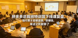 拼多多总裁班特训营下线课复盘，强付费才是硬道理，想賺钱，来这2天就够了-16888副业资讯
