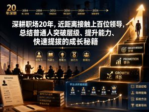 付费文章：深耕职场20年，近距离接触上百位领导，总结普通人突破层级、提升能力、快速提拔的成长秘籍（全网独家干货）-16888副业资讯