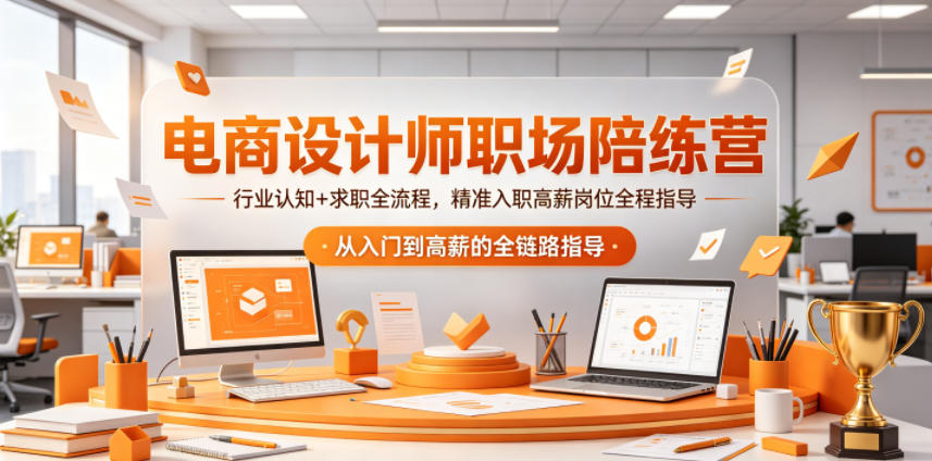 电商设计师职场陪练营，行业认知+求职全流程，精准入职高薪岗位全程指导-16888副业资讯
