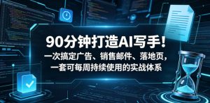90分钟打造AI写手！一次搞定广告、销售邮件、落地页，一套可每周持续使用的实战体系【原创双语字幕】-16888副业资讯