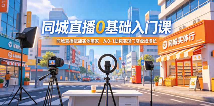 同城直播0基础入门课，同城直播赋能实体商家，从0-1助你实现门店业绩增长-16888副业资讯
