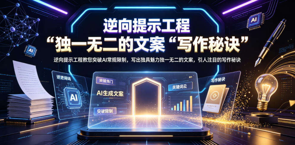 逆向提示工程教您突破AI常规限制，写出独具魅力独一无二的文案，引人注目的写作秘诀【原创双语字幕】-16888副业资讯