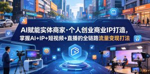 AI赋能实体商家·个人创业商业IP打造，掌握AI+IP+短视频+直播的全链路流量变现打法-16888副业资讯