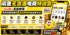 闲鱼无货源电商特训营，从0到1系统教学，帮你完整掌握闲鱼无货源电商的运营方法-16888副业资讯