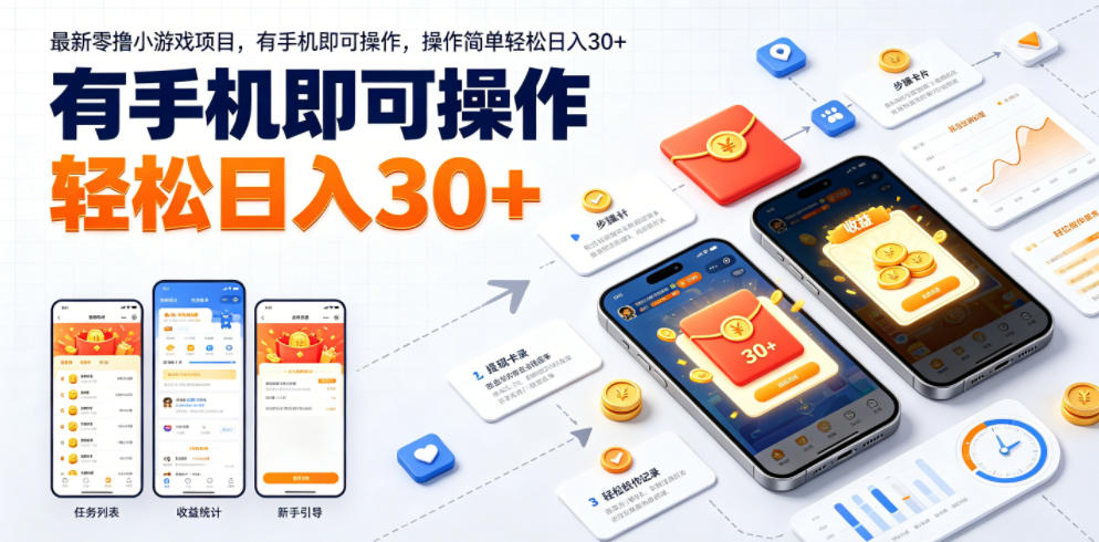 最新零撸小游戏项目，有手机即可操作，操作简单轻松日入30+-16888副业资讯