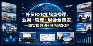 外贸B2B实战直播课，业务+管理+展会全覆盖，一线实操方法+可落地SOP-16888副业资讯