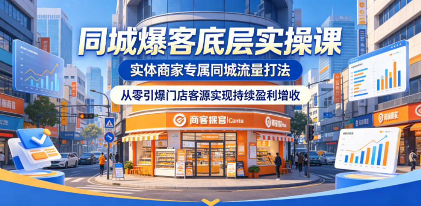 同城爆客底层实操课，实体商家专属同城流量打法，从零引爆门店客源实现持续盈利增收-16888副业资讯
