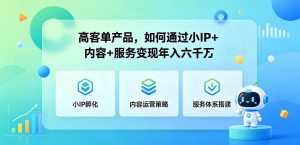高客单产品，如何通过小IP+内容+服务变现年入六干W-16888副业资讯