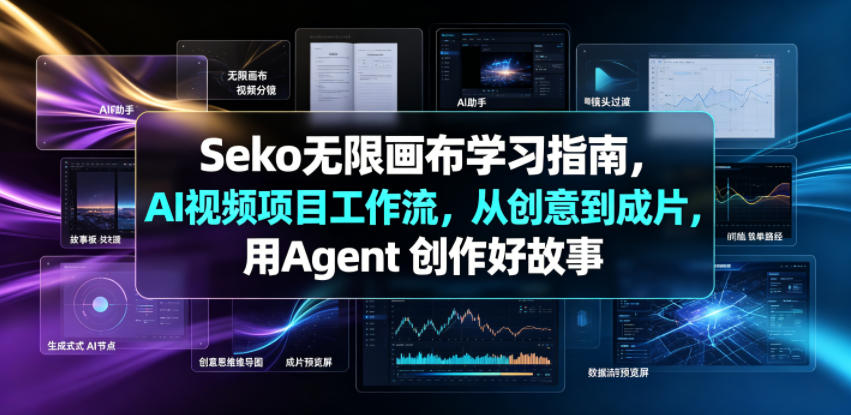 Seko无限画布学习指南，AI视频项目工作流，从创意到成片，用Agent 创作好故事-16888副业资讯