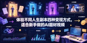 体验不同人生副本四种变现方式，适合新手做的AI题材视频-16888副业资讯