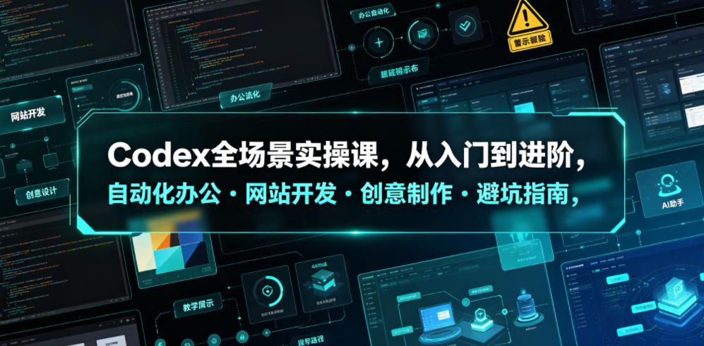 Codex全场景实操课，从入门到进阶，自动化办公・网站开发・创意制作・避坑指南，全流程教学-16888副业资讯