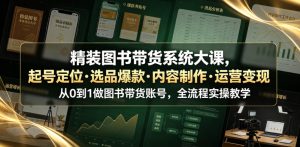 精装图书带货系统大课，起号定位・选品爆款・内容制作・运营变现，从0到1做图书带货账号，全流程实操教学-16888副业资讯