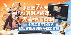 零基础7天AI漫剧速成课，无需绘画剪辑，全套工具落地教学，轻松实现漫剧账号稳定变现-16888副业资讯